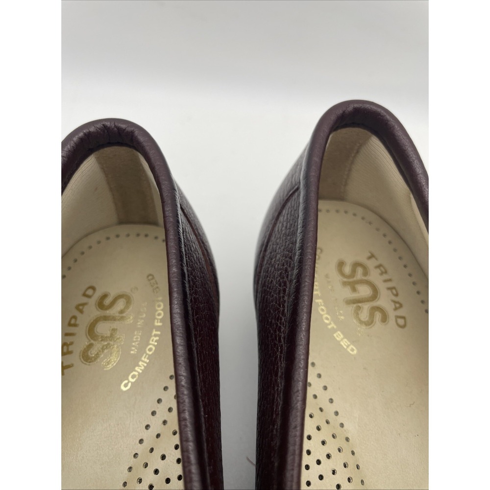 NWOB SAS Brown‎ Leather Mary Jane Tri Pad Wedge Sandals Women's Size 9.5 N NEW - Picture 7 of 10